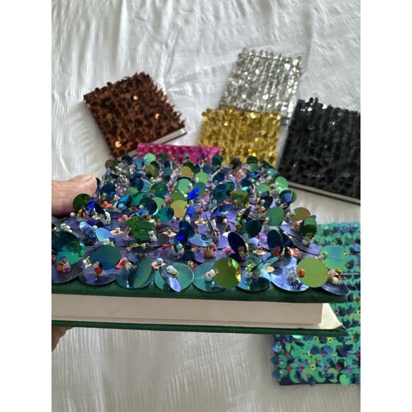 Lot of 7 Notebooks Journals Sequin Multicolor Diary Black Pink Silver Brown Gold - Picture 5 of 7